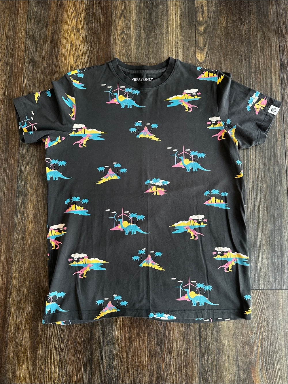 Men’s Free Planet Black Dino Island Graphic Tee